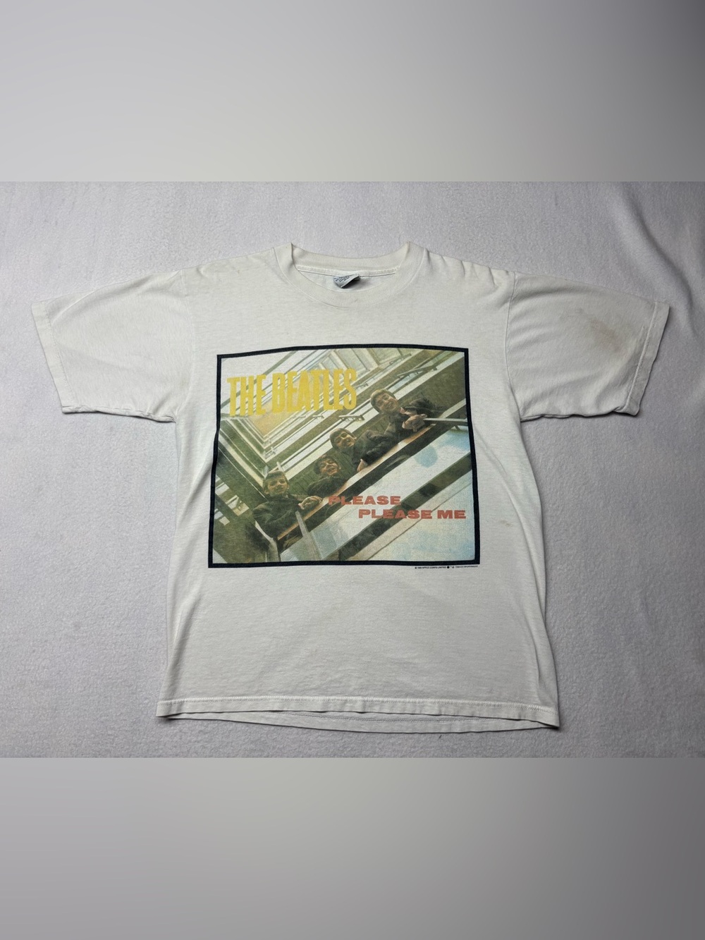 Vintage 90s The Beatles Please Please Me Album White Tee 1993 Apple Corp Medium